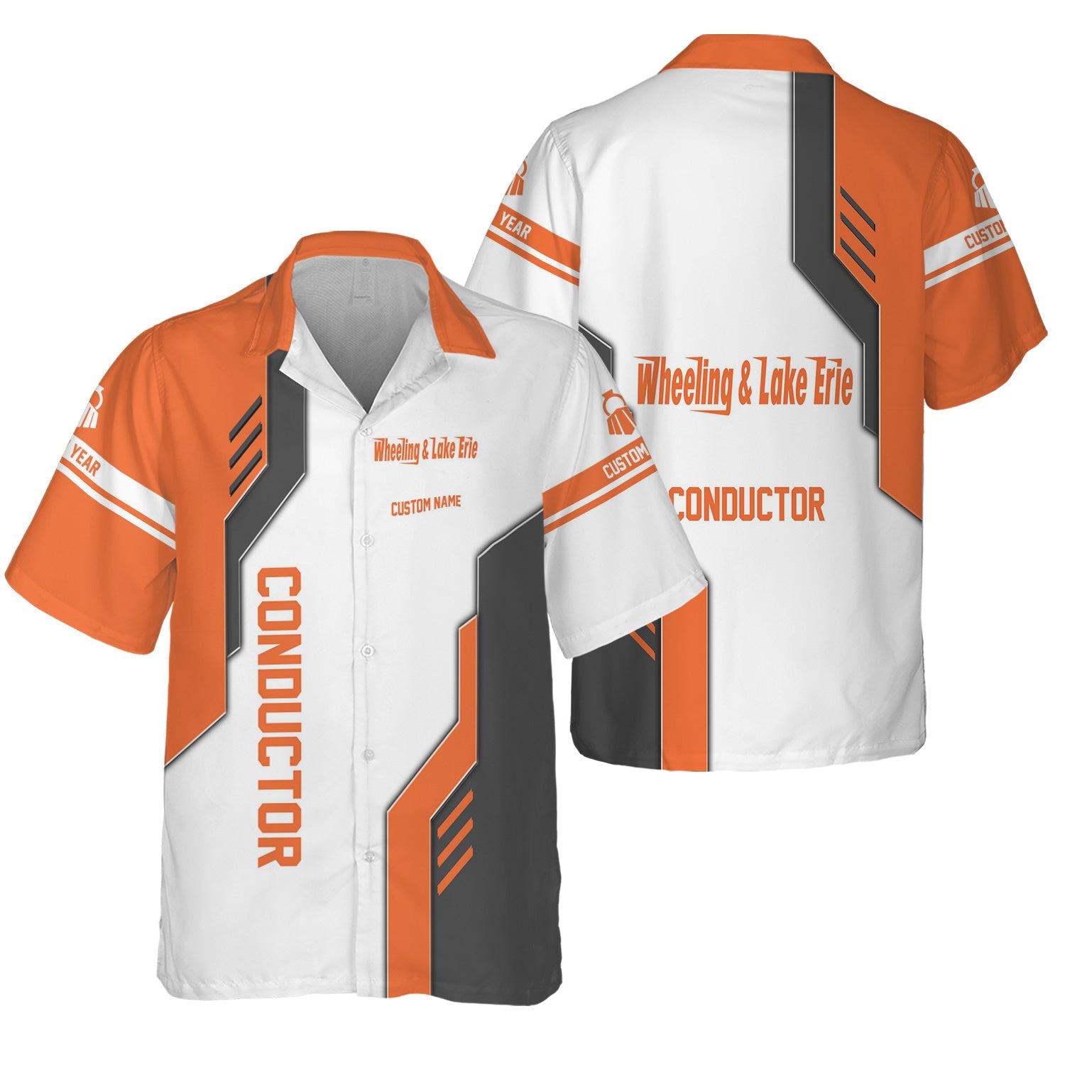 Railspirit Personalized Wheeling And Lake Erie Railroad Hawaiian Shirt Unique Railway Style with Custom Job Train Shirt