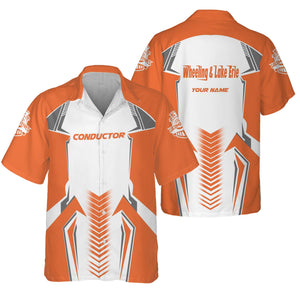 Railspirit Personalized Wheeling And Lake Erie Railroad Hawaiian Shirt Standout Style with Custom Position Train Shirt