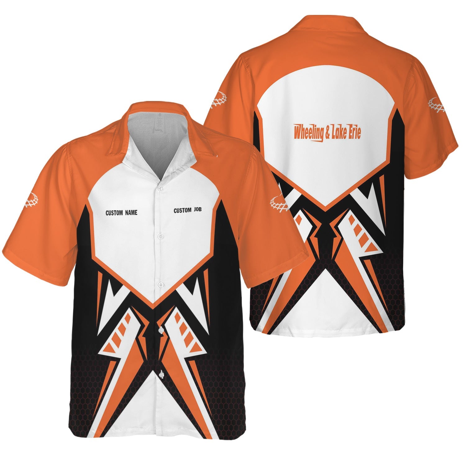 Railspirit Personalized Wheeling And Lake Erie Railroad Hawaiian Shirt Vibriant Style with Custom Position Train Shirt