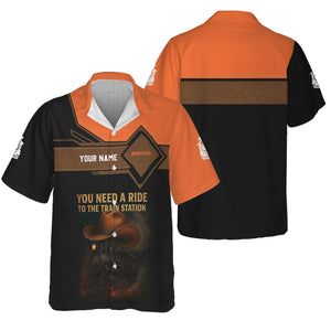 Railspirit Personalized Wheeling And Lake Erie Railroad Hawaiian Shirt You Need A Ride To The Train Station Shirt For Train Lovers