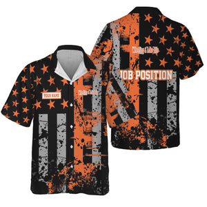 Railspirit Personalized Wheeling And Lake Erie Railroad Hawaiian Shirt Artistic Paint American Flag Style Train Shirt