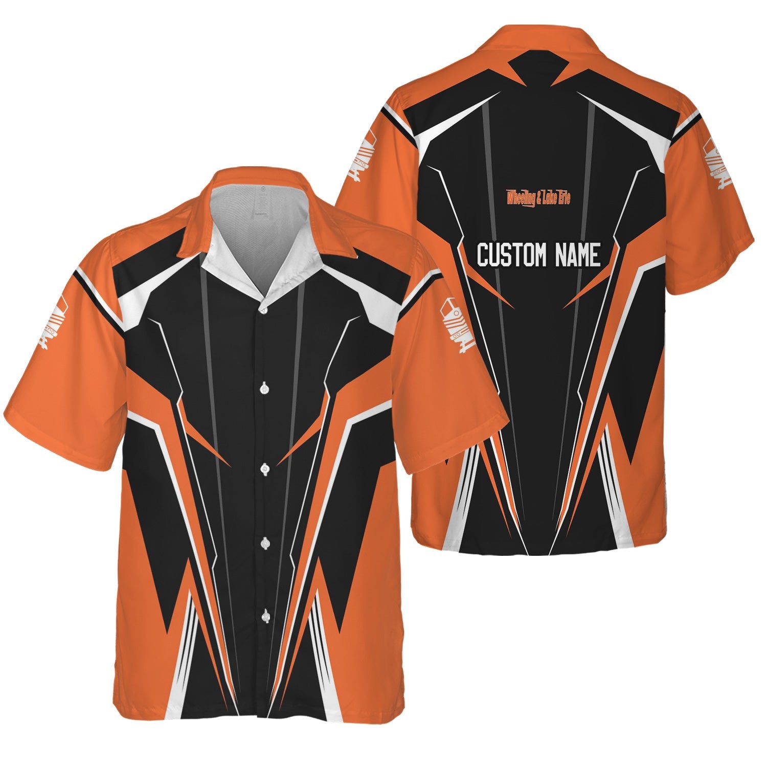 Railspirit Personalized Wheeling And Lake Erie Railroad Hawaiian Shirt Lightning-Edge Design Train Shirt For Railroad Lovers