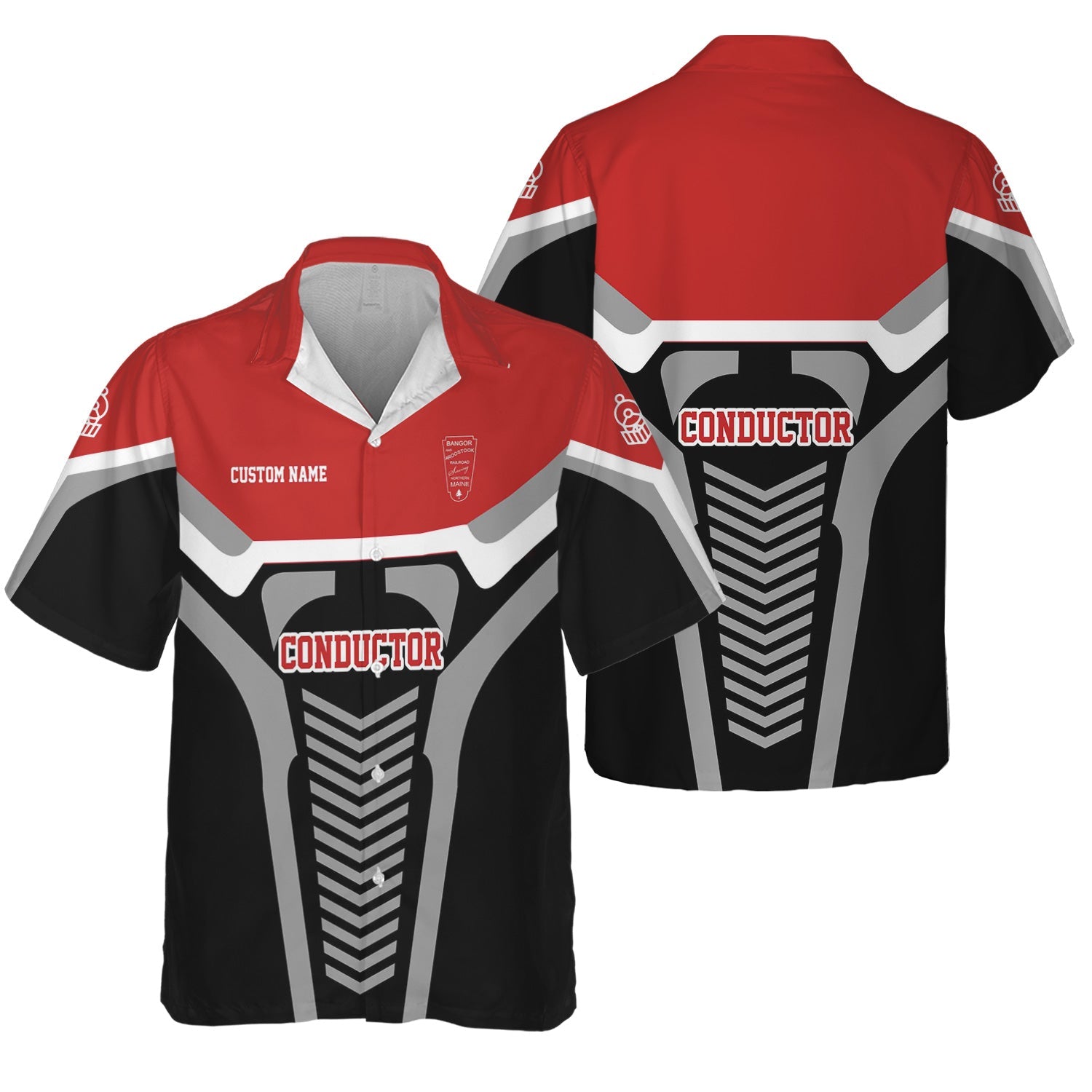 Railspirit Personalized Bangor And Aroostook Railroad Hawaiian Shirt Track-Inspired with Custom Job Position Train Shirt