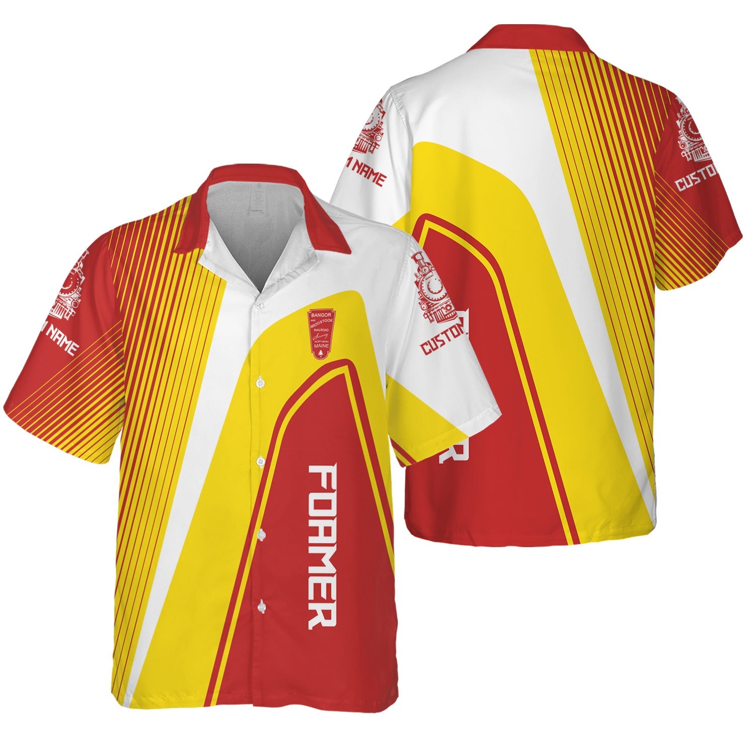 Railspirit Personalized Bangor And Aroostook Railroad Hawaiian Shirt Vibrant Striking Style Shirt For Rail Enthusiasts