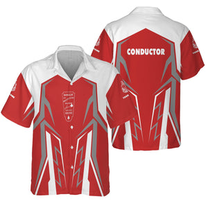 Railspirit Personalized Bangor And Aroostook Railroad Hawaiian Shirt Futuristic Design with Custom Job Train Shirt