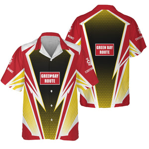 Railspirit Personalized Green Bay & Western Railroad Hawaiian Shirt Lightning Graphic Style Shirt Gift Idea For Train Lover