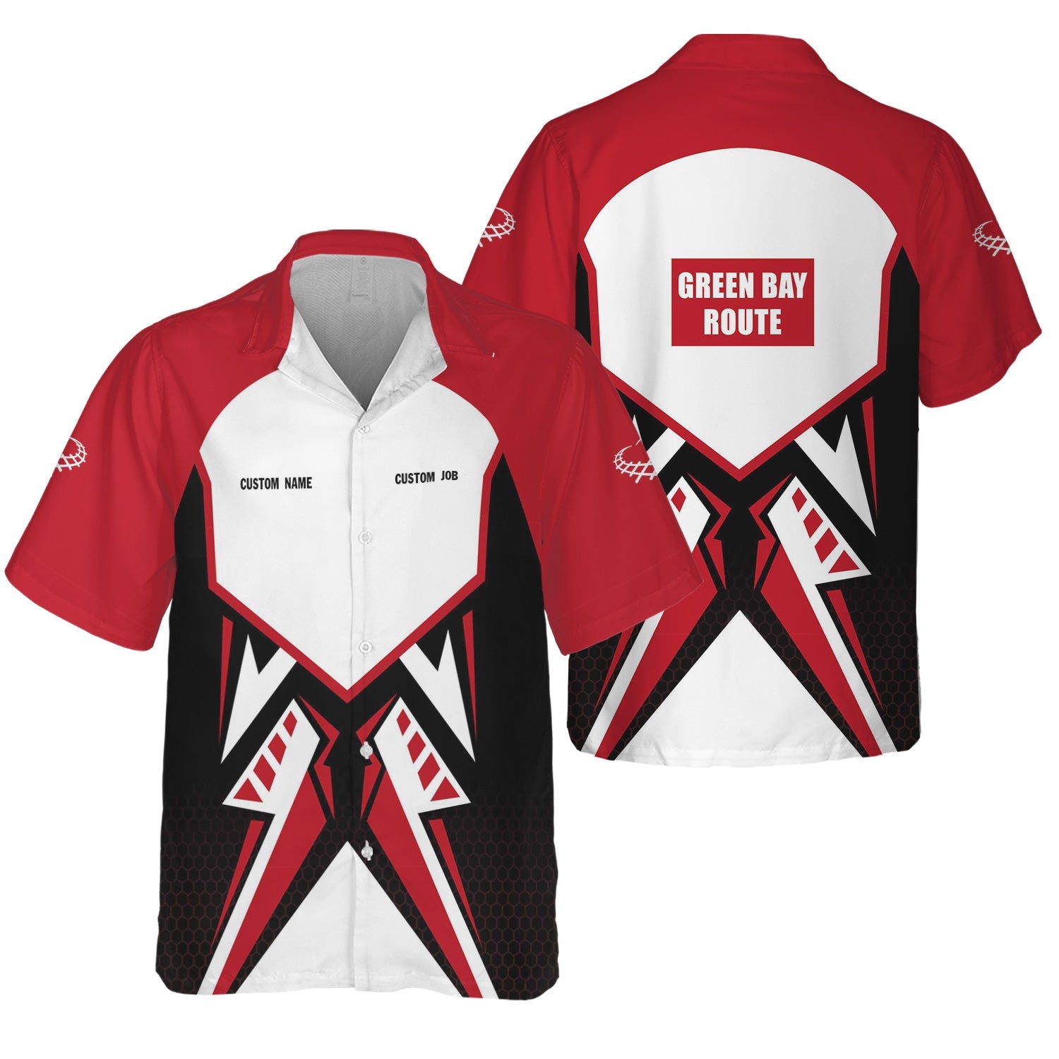 Railspirit Personalized Green Bay & Western Railroad Hawaiian Shirt Vibriant Style with Custom Position Train Shirt