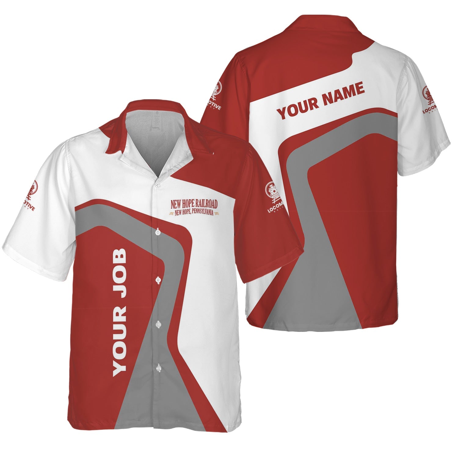 Railspirit Personalized New Hope Railroad Hawaiian Shirt Unique Design with Custom Job Position Train Shirt