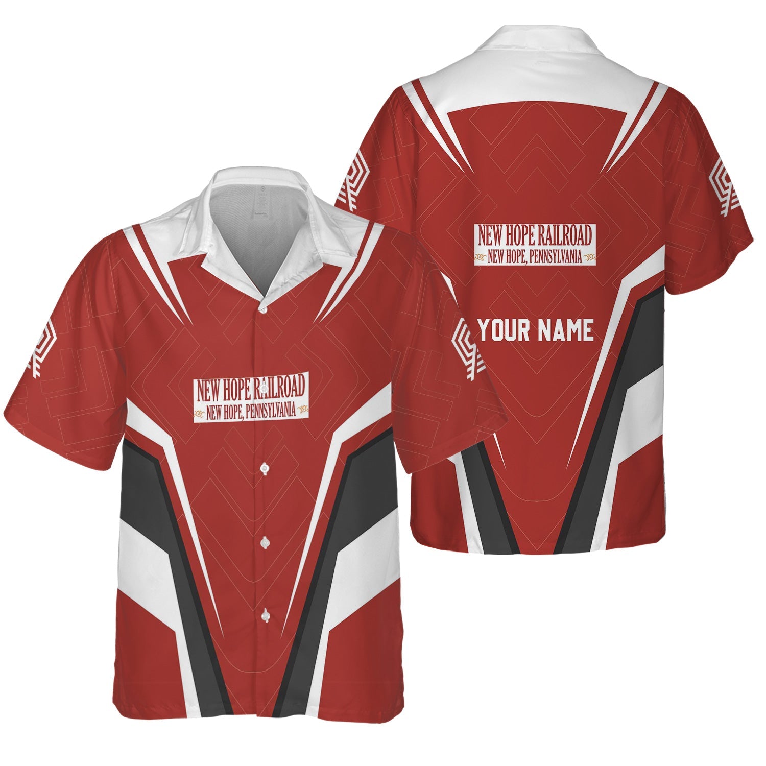 Railspirit Personalized New Hope Railroad Hawaiian Shirt Railway Inspired Apparel Train Shirt For Train Lovers