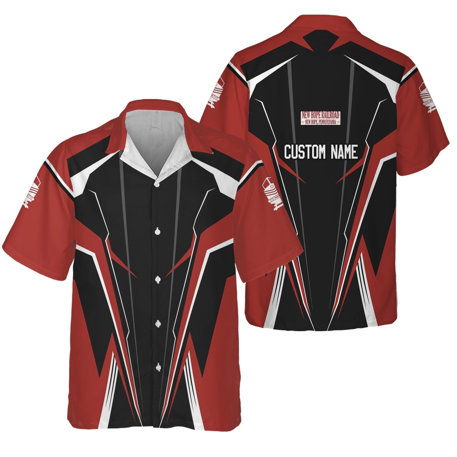 Railspirit Personalized New Hope Railroad Hawaiian Shirt Lightning-Edge Design Train Shirt For Railroad Lovers