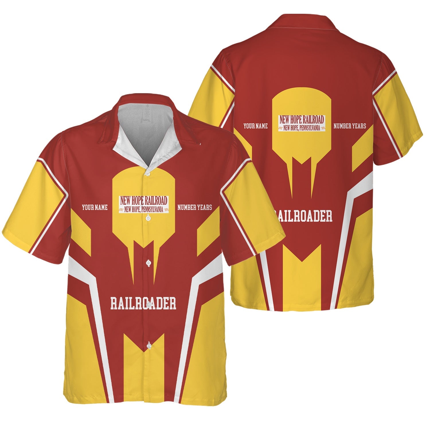 Railspirit Personalized New Hope Railroad Hawaiian Shirt Custom Year Railroader Shirt Gift Idea For Train Lover