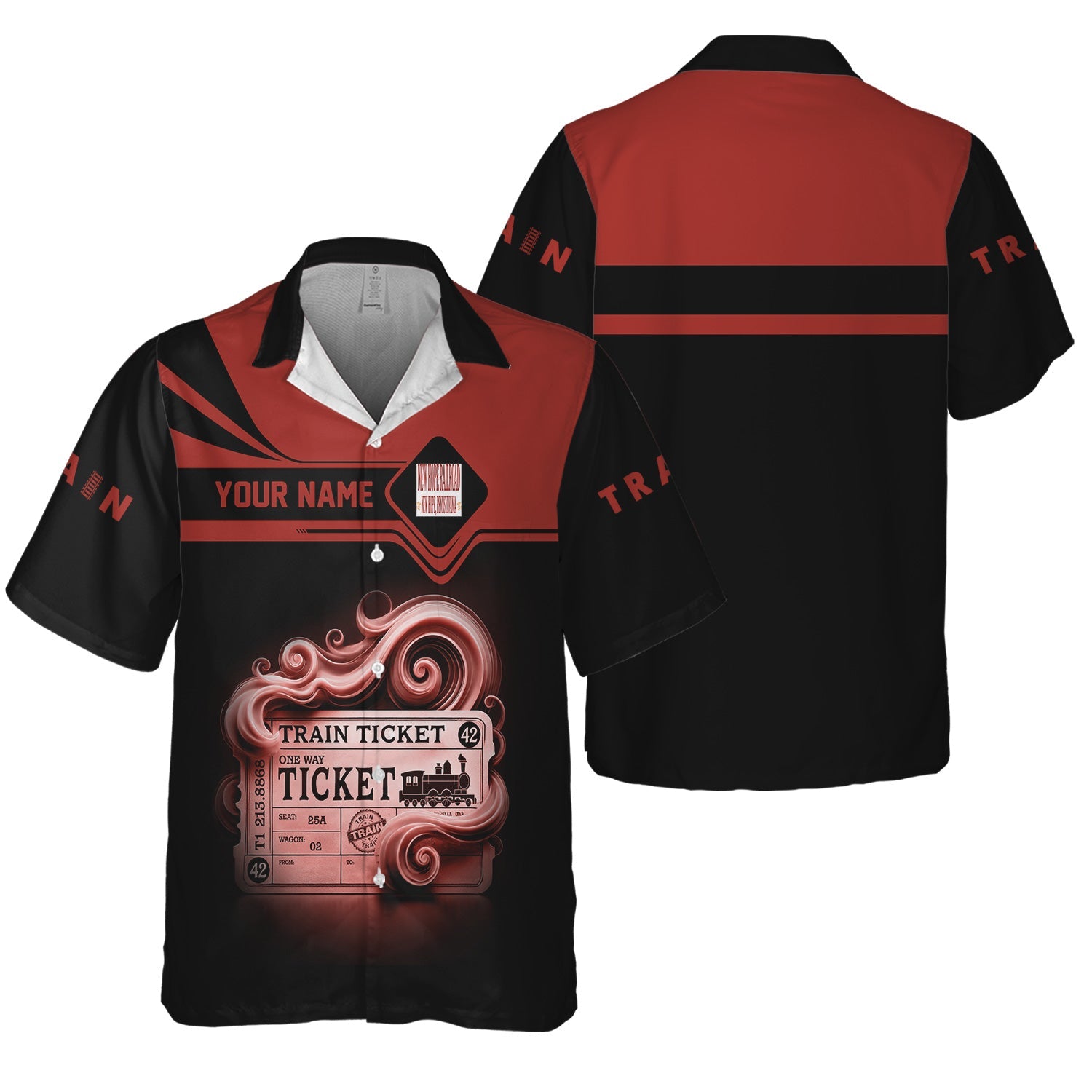 Railspirit Personalized New Hope Railroad Hawaiian Shirt Train Ticket American Locomotive Printed Train