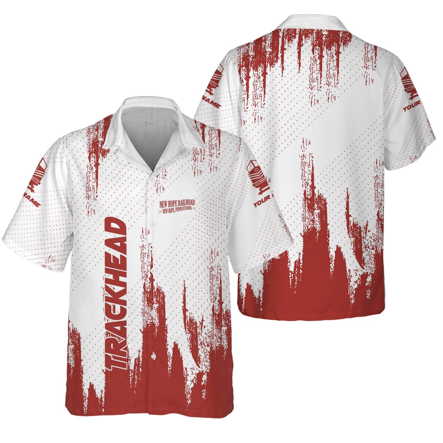 Railspirit Personalized New Hope Railroad Hawaiian Shirt Paint Impact Design Train Shirt for Trackhead