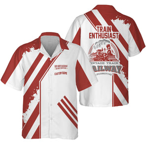 Railspirit Personalized New Hope Railroad Hawaiian Shirt Locomotive Design Train Shirt for Train Enthusiast