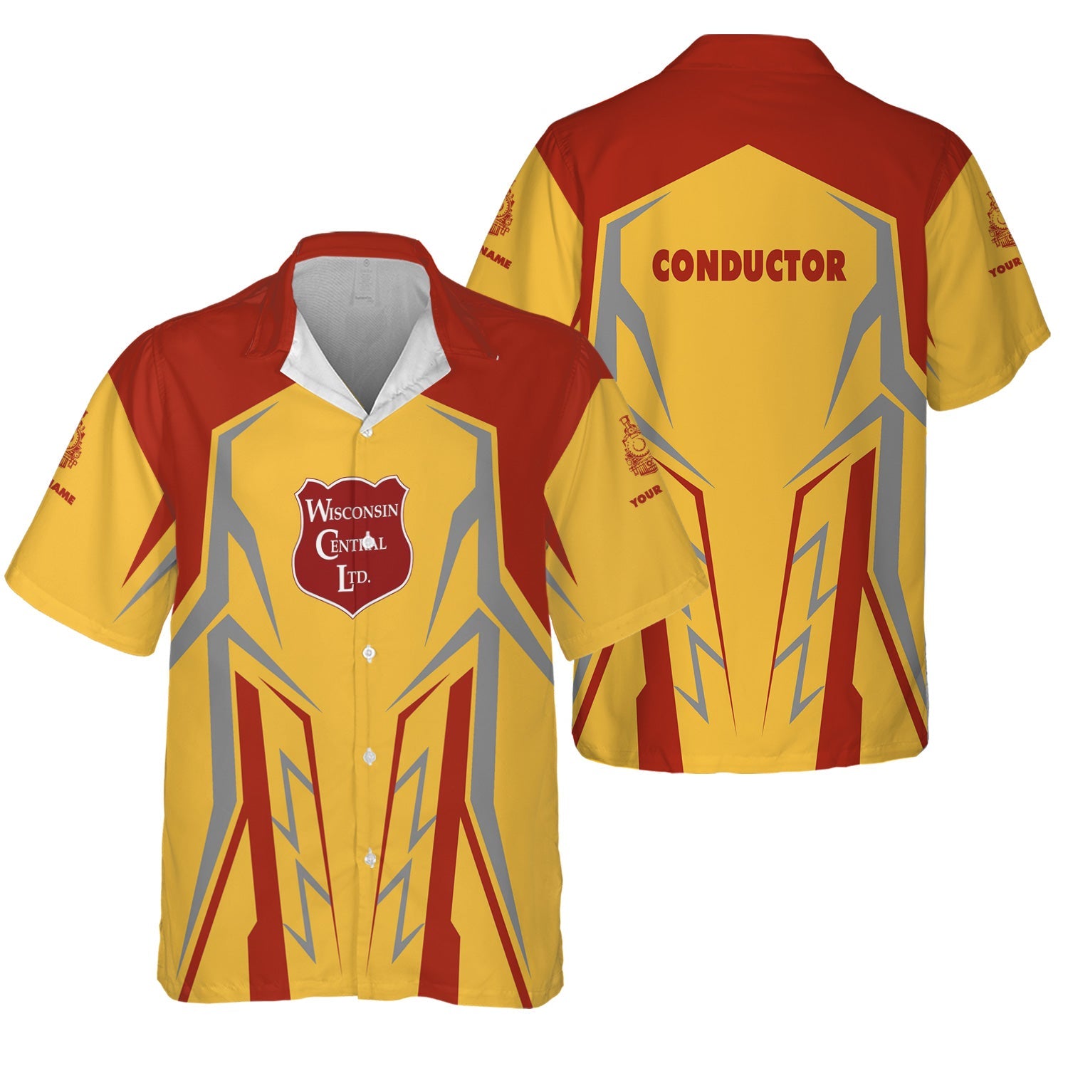 Railspirit Personalized Wisconsin Central Ltd Railroad Hawaiian Shirt Futuristic Design with Custom Job Train Shirt