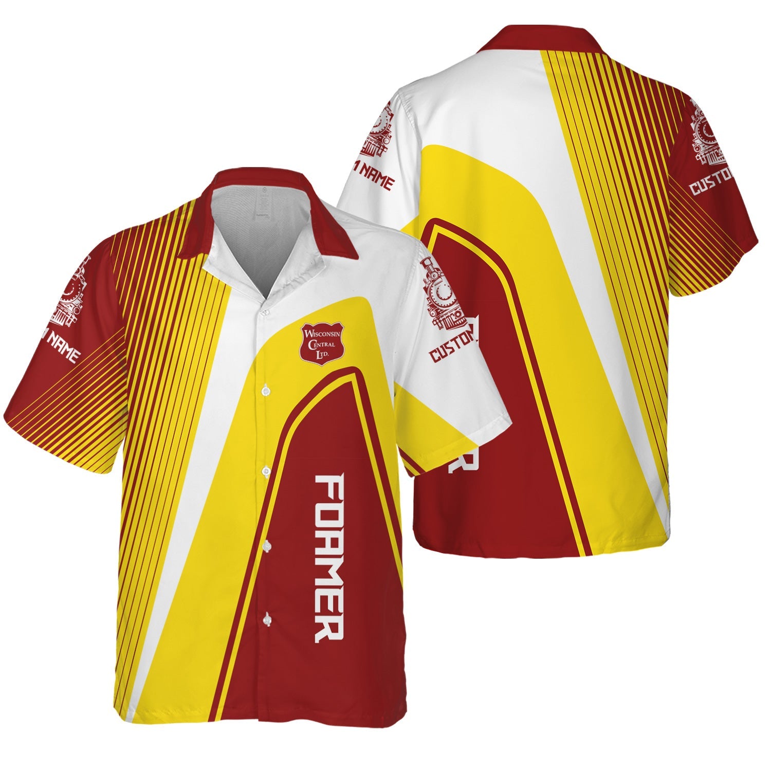 Railspirit Personalized Wisconsin Central Ltd Railroad Hawaiian Shirt Vibrant Striking Style Shirt For Rail Enthusiasts