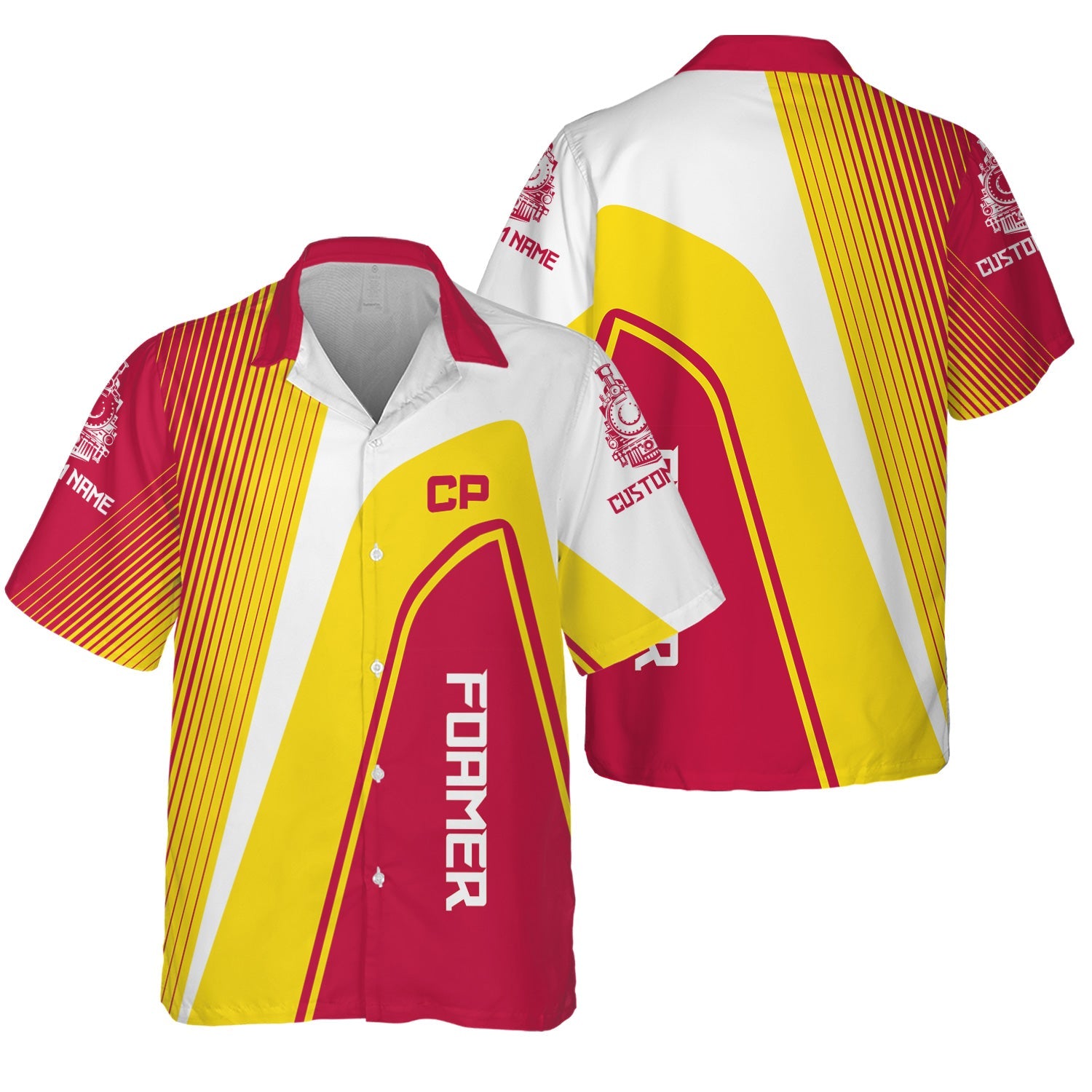 Railspirit Personalized Canadian Pacific Railroad Hawaiian Shirt Vibrant Striking Style Shirt For Rail Enthusiasts