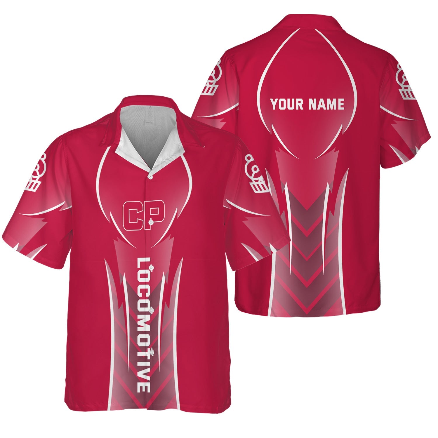 Railspirit Personalized Canadian Pacific Railroad Hawaiian Shirt Striking Line Style Train Shirt For Locomotive Lovers