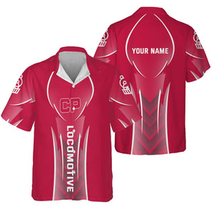 Railspirit Personalized Canadian Pacific Railroad Hawaiian Shirt Striking Line Style Train Shirt For Locomotive Lovers