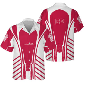 Railspirit Personalized Canadian Pacific Railroad Hawaiian Shirt Striped Railroad Style Train Shirt All Over Print