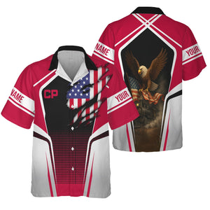 Railspirit Personalized Canadian Pacific Railroad Hawaiian Shirt American Eagle Vintage Train Shirt