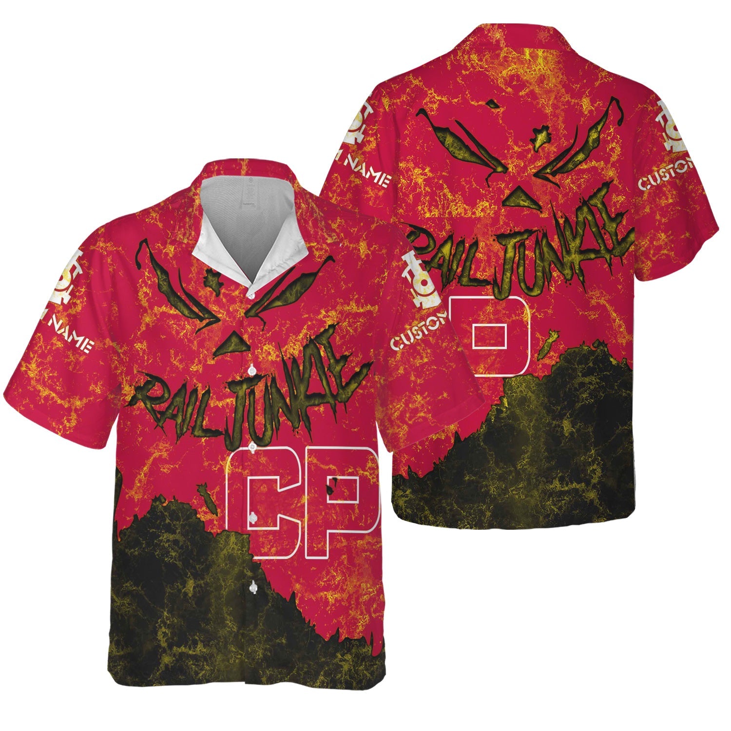 Railspirit Personalized Canadian Pacific Railroad Hawaiian Shirt Torn Graphic Style Train Shirt For Rail Junkie