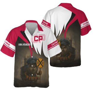 Railspirit Personalized Canadian Pacific Railroad Hawaiian Shirt Angry Train Hawaiian Shirt Gift Idea For Train Lover