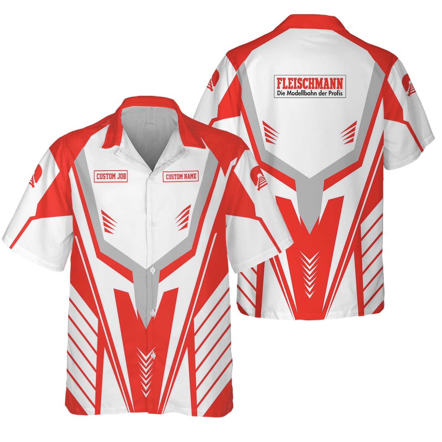 Railspirit Personalized Fleischmann And Western Railroad Hawaiian Shirt Workwear-Inspired with Custom Position Train Shirt