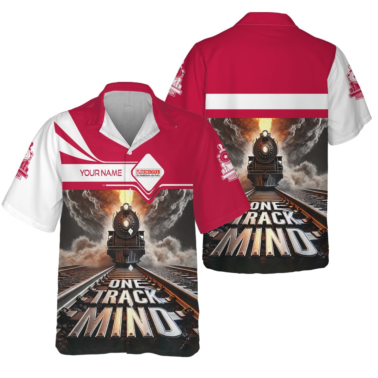 Railspirit Personalized Fleischmann And Western Railroad Hawaiian Shirt One Track Mind Train Printed Shirt
