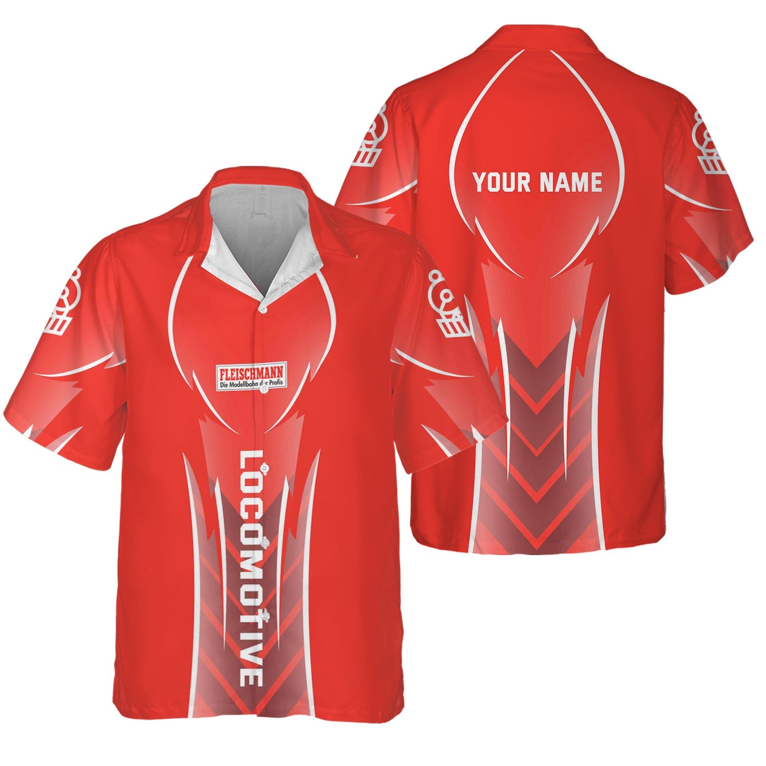 Railspirit Personalized Fleischmann And Western Railroad Hawaiian Shirt Striking Line Style Train Shirt For Locomotive Lovers