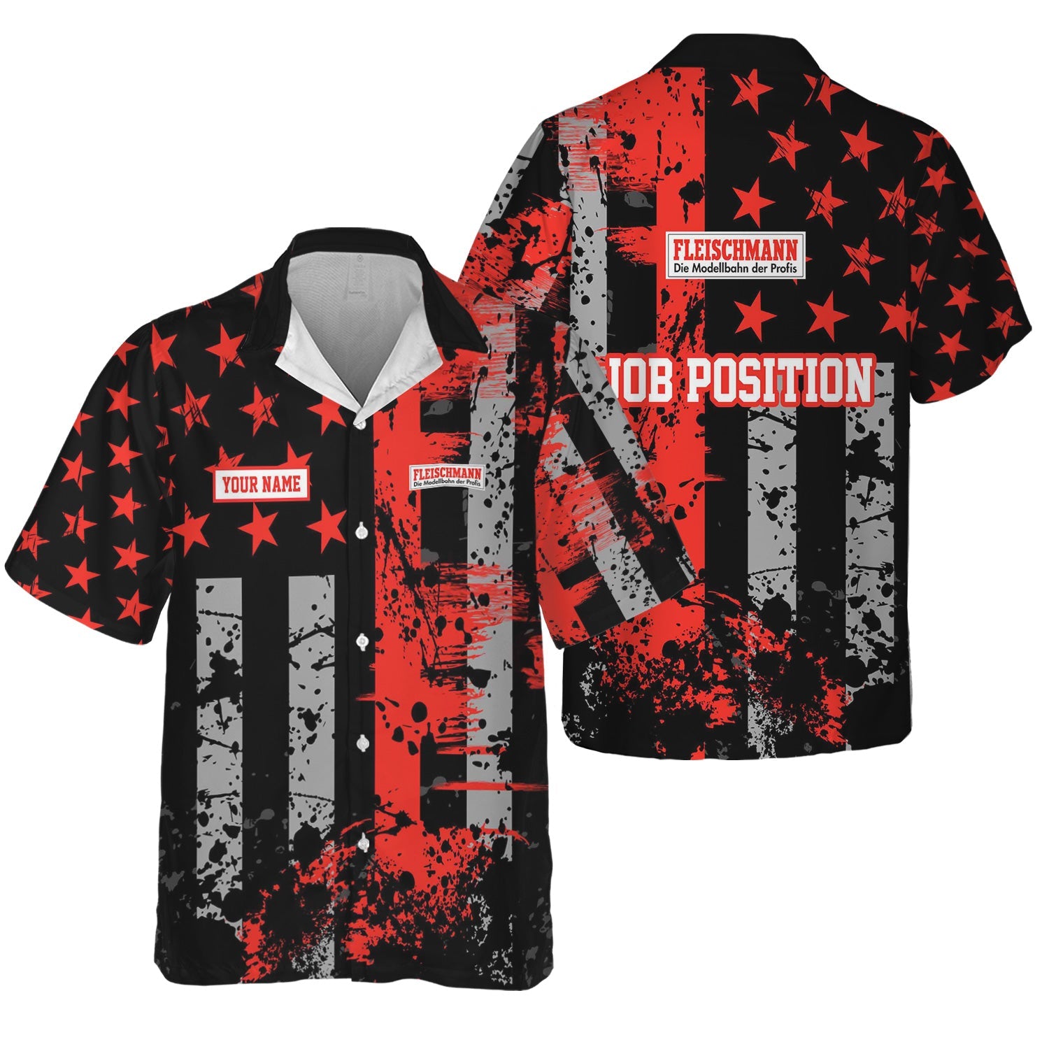 Railspirit Personalized Fleischmann And Western Railroad Hawaiian Shirt Artistic Paint American Flag Style Train Shirt