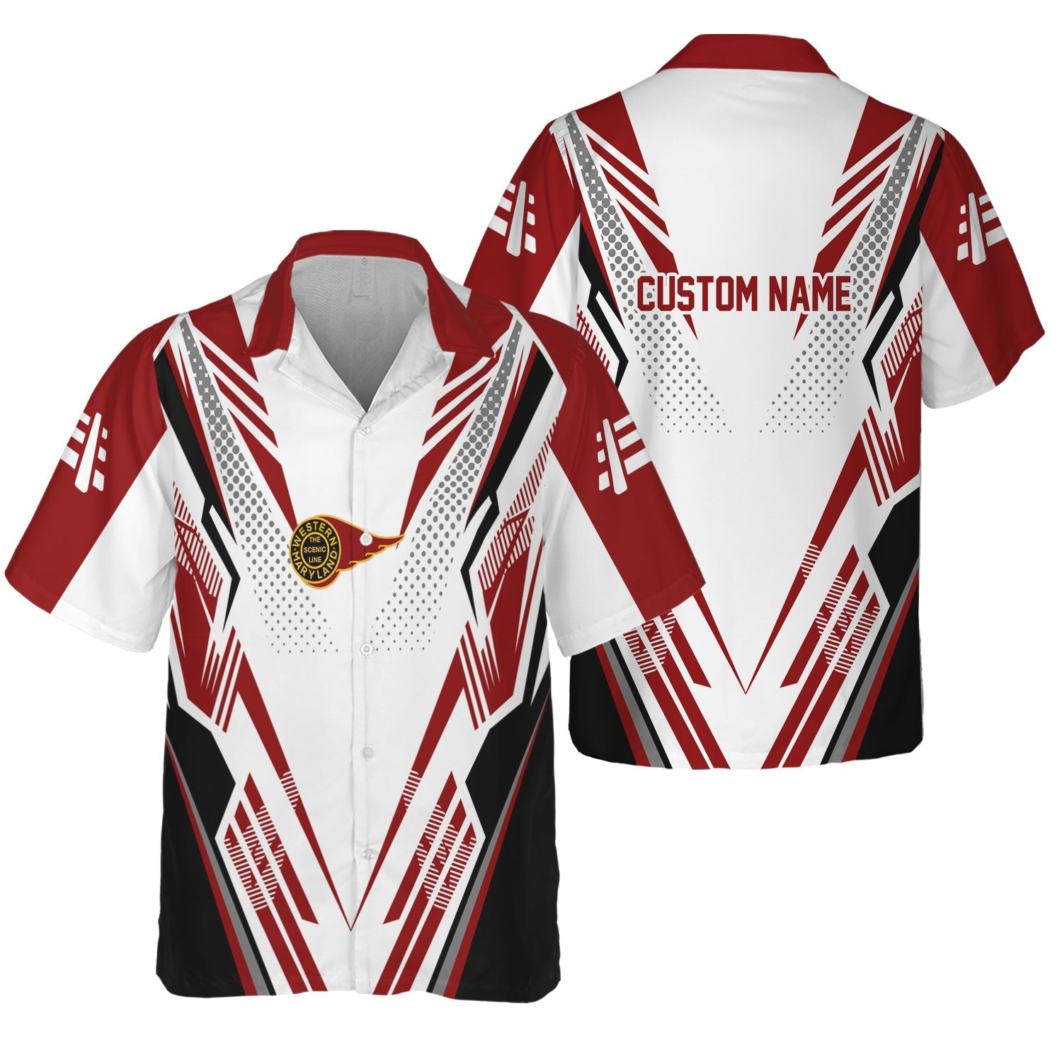 Railspirit Personalized Western Maryland Railway Hawaiian Shirt Railroad Tribute Design Train Shirt for Train Lovers