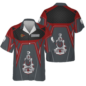 Railspirit Personalized Western Maryland Railway Hawaiian Shirt Steam Locomotive Engine Graphic Train Shirt All Over Print