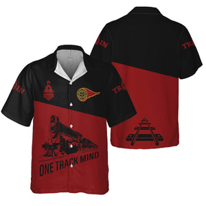 Railspirit Personalized Western Maryland Railway Hawaiian Shirt One Track Mind Unisex Train Shirt Gift Idea For Train Lover