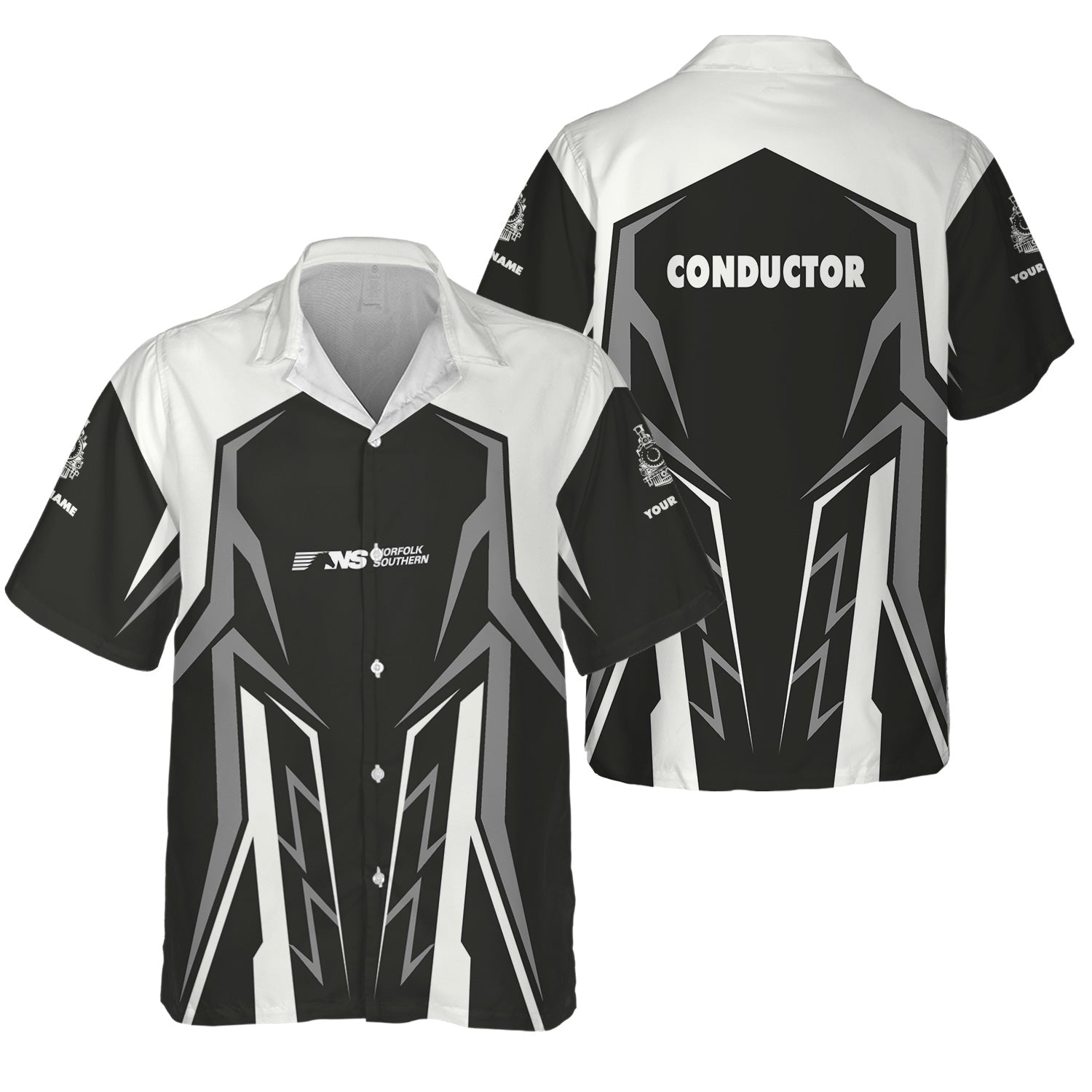 Railspirit Personalized Norfolk Southern Railway Hawaiian Shirt Futuristic Design with Custom Job Train Shirt