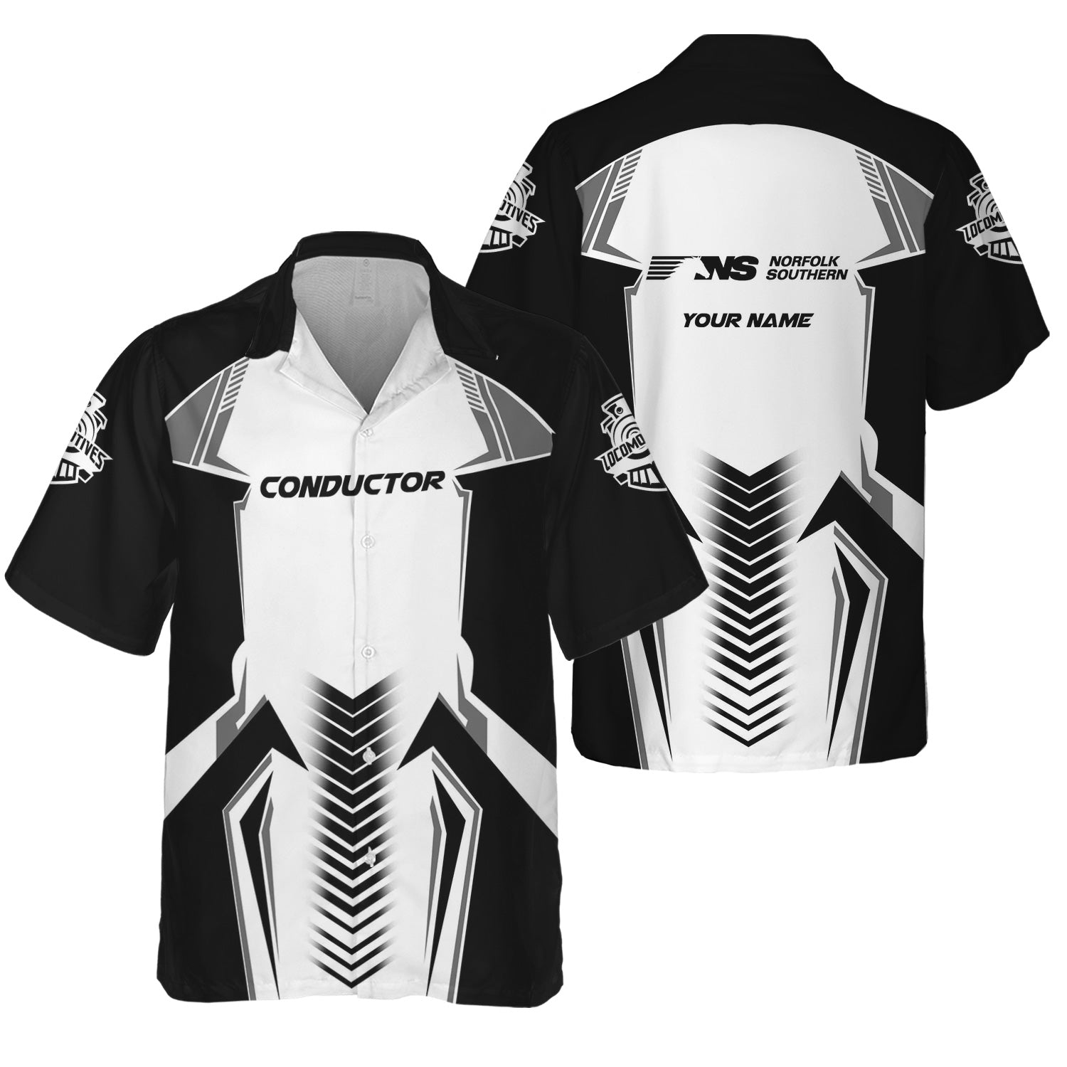 Railspirit Personalized Norfolk Southern Railway Hawaiian Shirt Standout Style with Custom Position Train Shirt