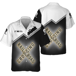 Railspirit Personalized Norfolk Southern Railway Hawaiian Shirt Railroad Crossing Printed Train Track Shirt