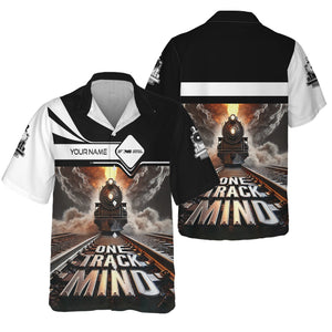 Railspirit Personalized Norfolk Southern Railway Hawaiian Shirt One Track Mind Train Printed Shirt