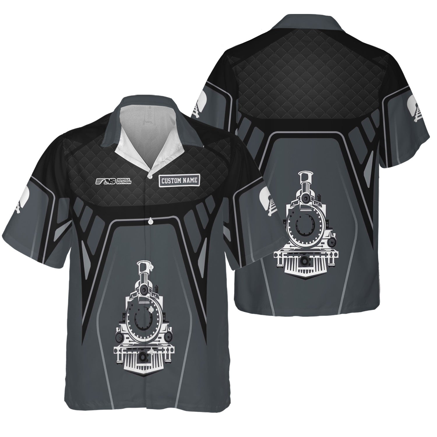 Railspirit Personalized Norfolk Southern Railway Hawaiian Shirt Steam Locomotive Engine Graphic Train Shirt All Over Print