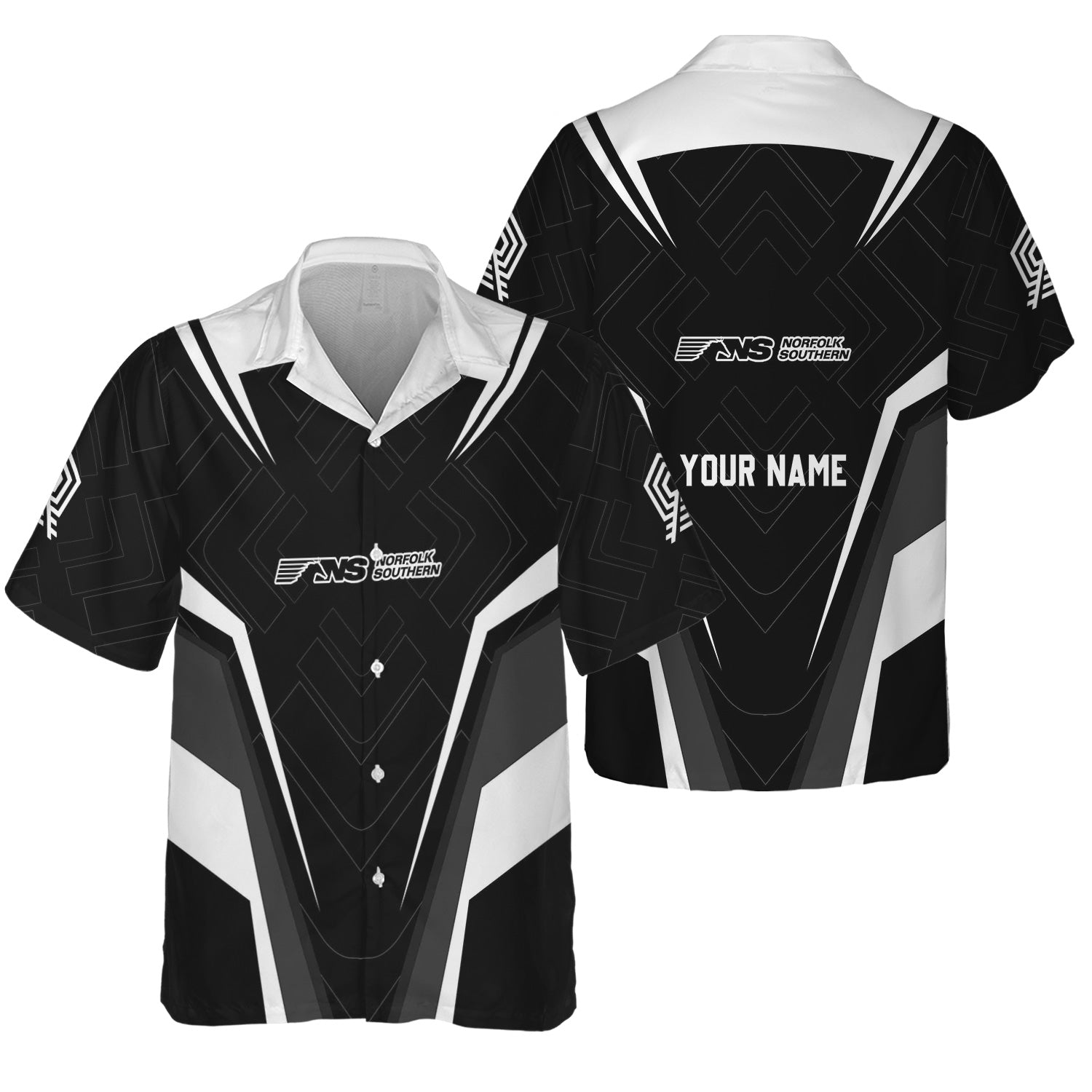 Railspirit Personalized Norfolk Southern Railway Hawaiian Shirt Railway Inspired Apparel Train Shirt For Train Lovers