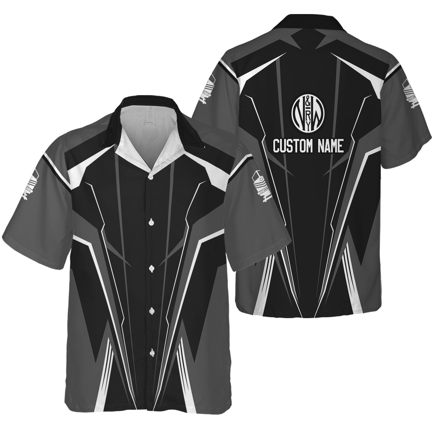 Railspirit Personalized Norfolk and Western Railway Hawaiian Shirt Lightning-Edge Design N&W Train Shirt For Railroad Lovers