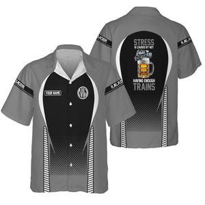 Railspirit  Personalized  Norfolk and Western Railway Hawaiian Shirt  Stress Is Caused By Not Having Enough Trains N&W Shirt All Over Print