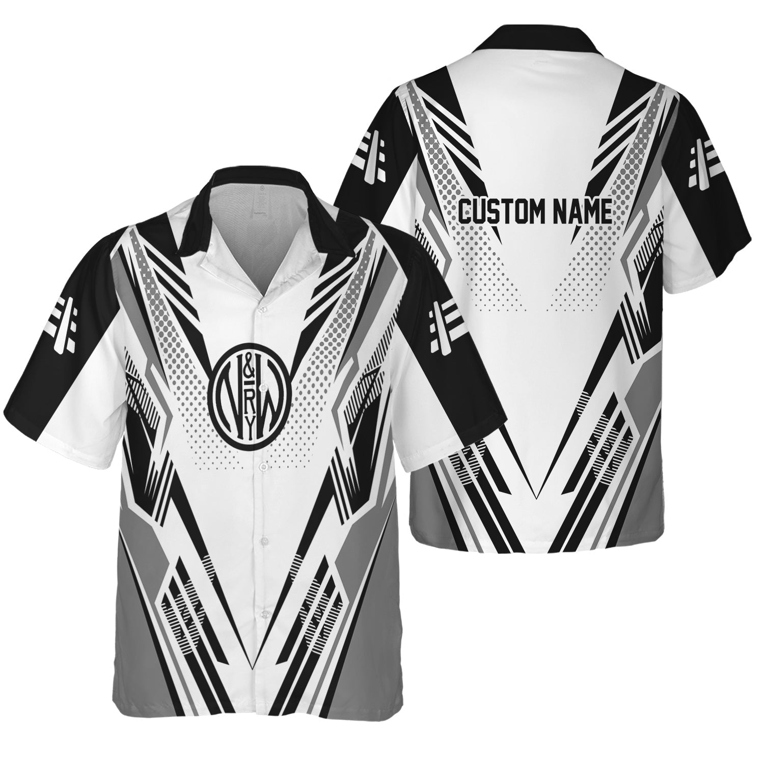 Railspirit Personalized Norfolk and Western Railway Hawaiian Shirt Railroad Tribute Design N&W Train Shirt for Train Lovers