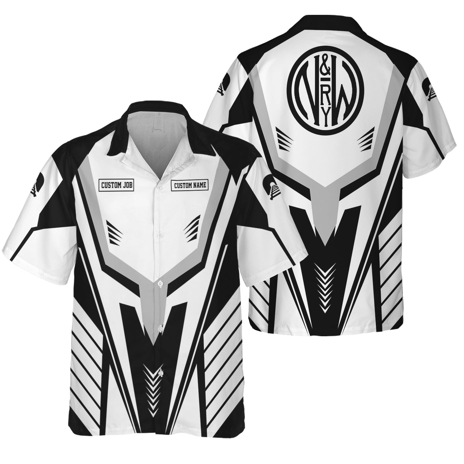 Railspirit Personalized Norfolk and Western Railway Hawaiian Shirt Workwear-Inspired with Custom Position N&W Train Shirt