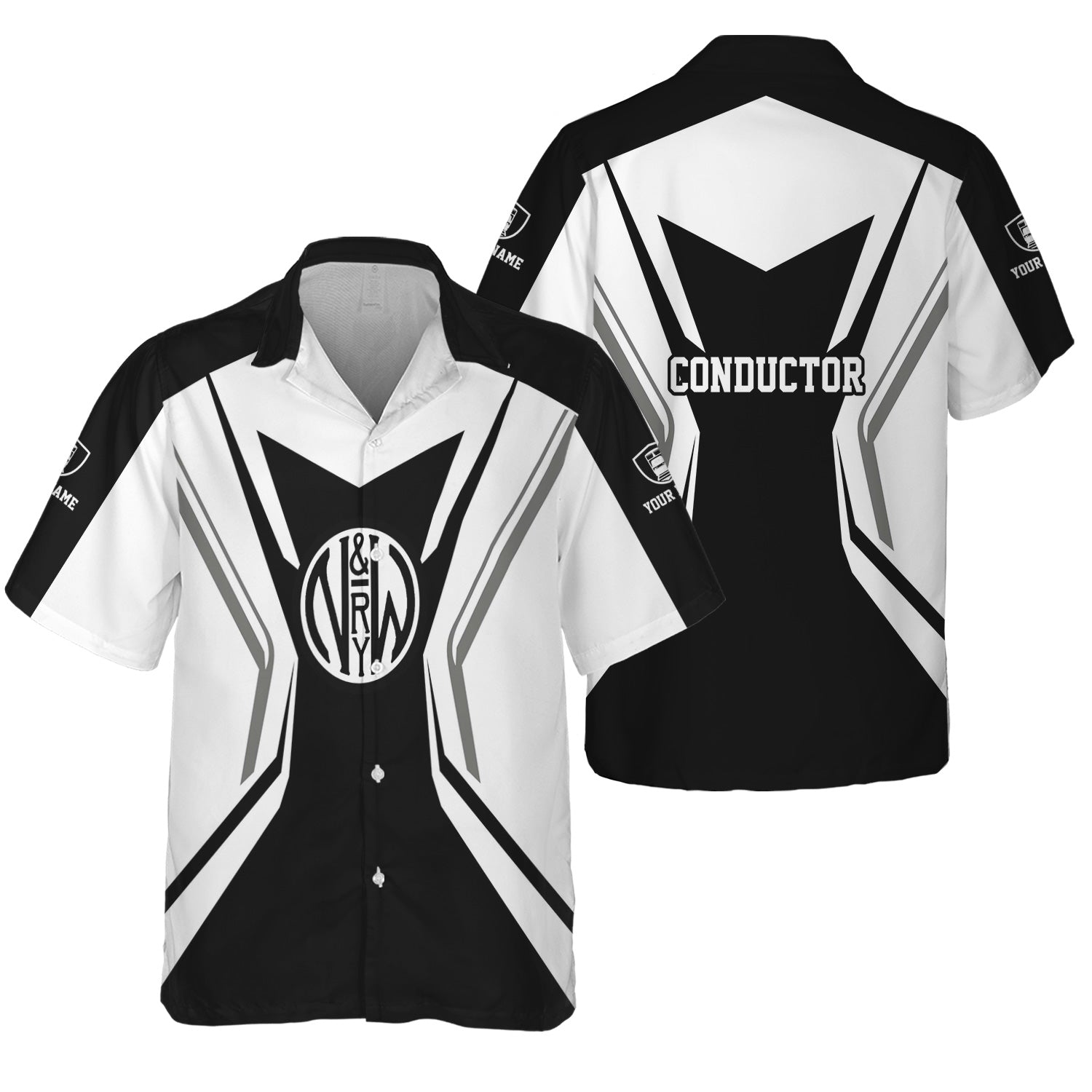 Railspirit Personalized Norfolk and Western Railway Hawaiian Shirt Unique Style with Custom Job N&W Train Shirt