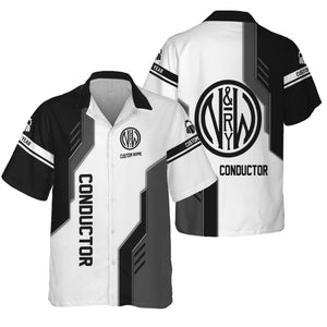 Railspirit Personalized Norfolk and Western Railway Hawaiian Shirt Unique Railway Style with Custom Job N&W Train Shirt