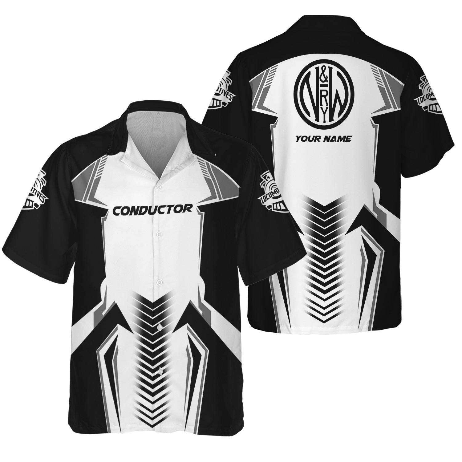 Railspirit Personalized Norfolk and Western Railway Hawaiian Shirt Standout Style with Custom Position N&W Train Shirt