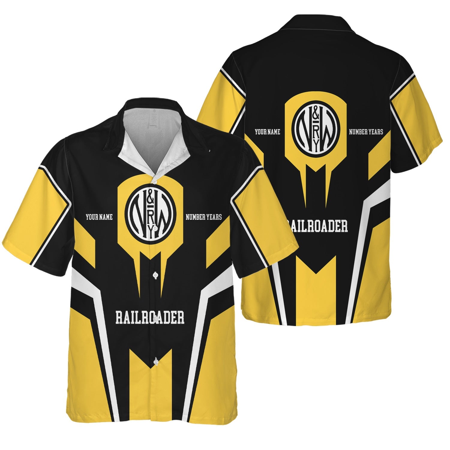 Railspirit Personalized Norfolk and Western Railway Hawaiian Shirt Custom Year Railroader N&W Shirt Gift Idea For Train Lover