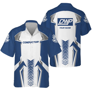 Railspirit Personalized Duluth, Winnipeg and Pacific Railway Hawaiian Shirt Standout Style with Custom Position Train Shirt