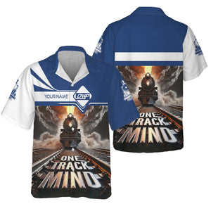 Railspirit Personalized Duluth, Winnipeg and Pacific Railway Hawaiian Shirt One Track Mind Train Printed Shirt